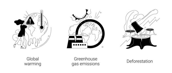 Climate change abstract concept vector illustrations.