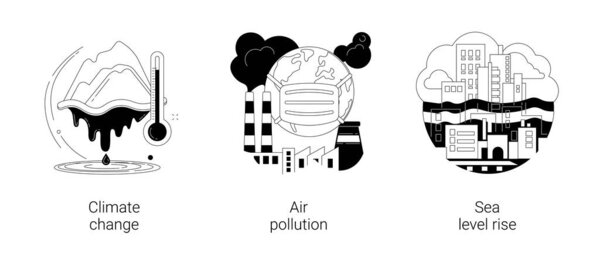 Greenhouse effect abstract concept vector illustrations.