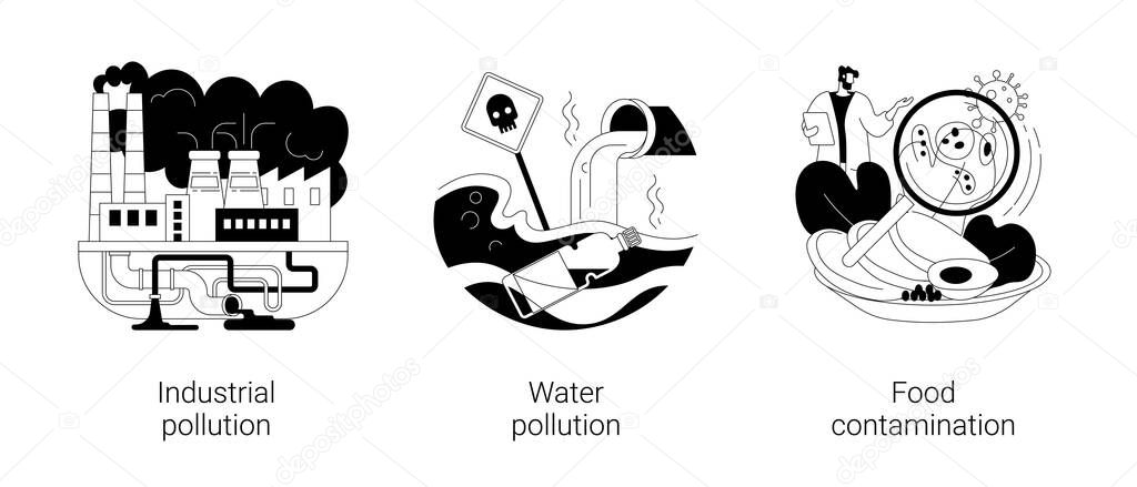 Land contamination abstract concept vector illustrations.