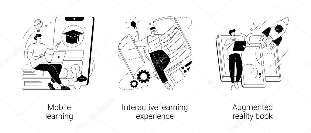 Interactive learning abstract concept vector illustrations.