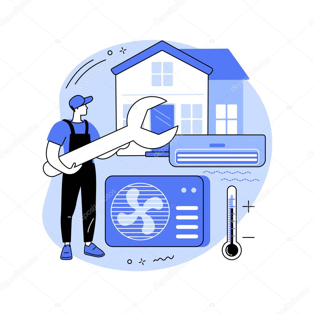 Air conditioning abstract concept vector illustration.