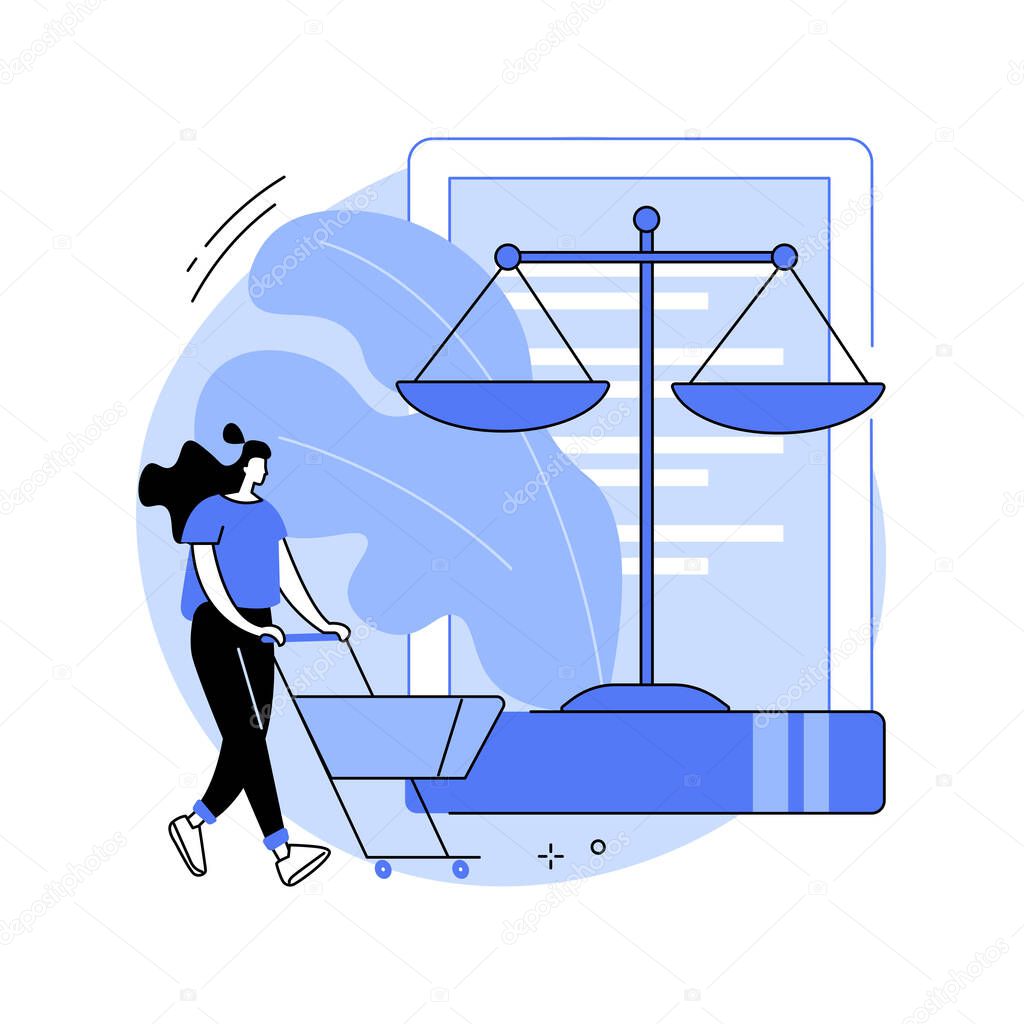 Consumer law abstract concept vector illustration.