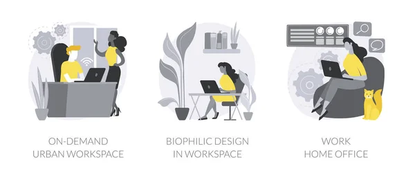 Organização do local de trabalho resumo conceito vetor ilustrações. — Vetor de Stock