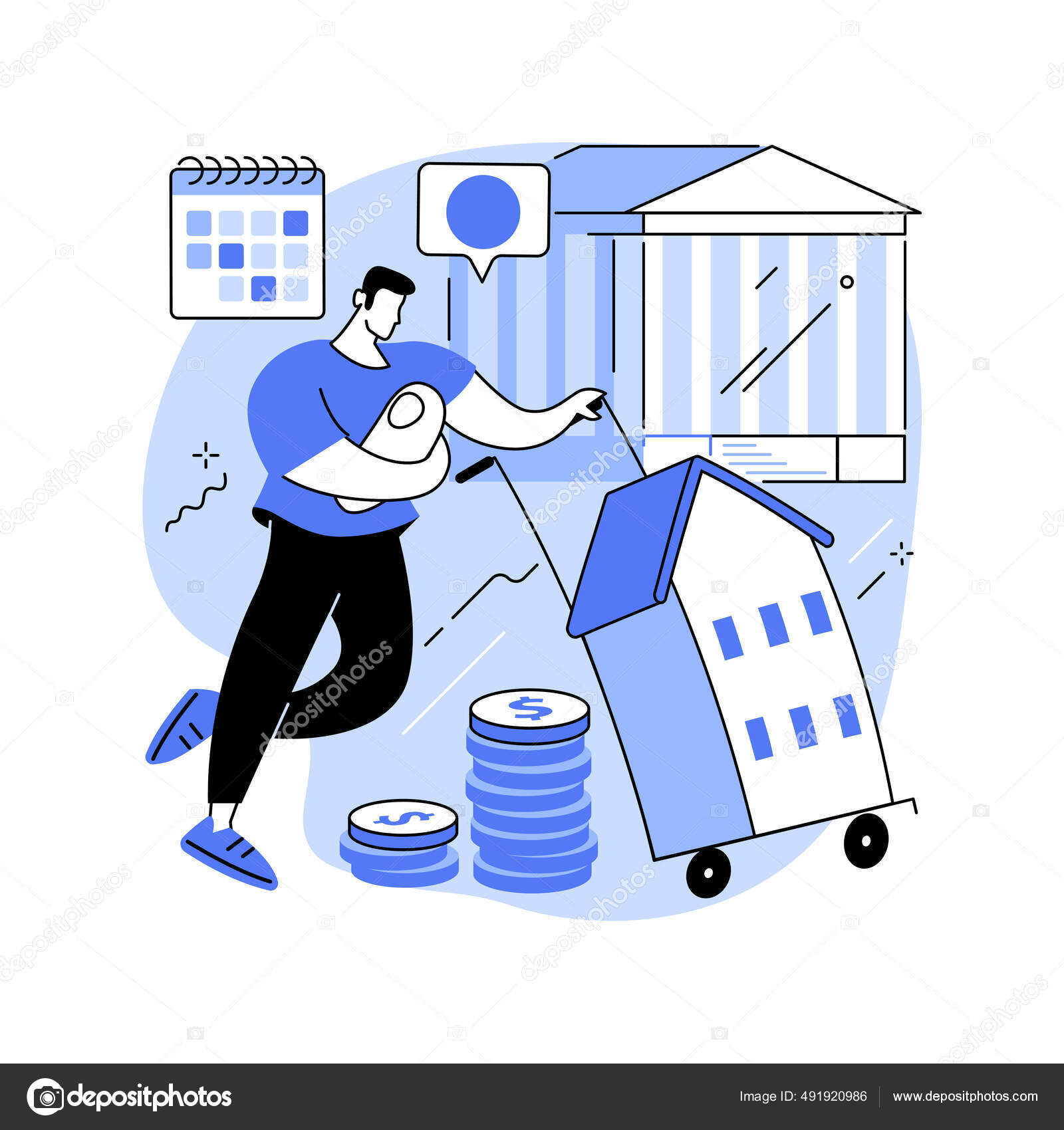 Debt burden abstract concept vector Stock Vector by