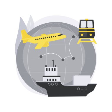 Uluslararası taşımacılık konsept vektör çizimi.