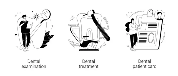 Dental care service abstract concept vector illustrations. — Stock Vector