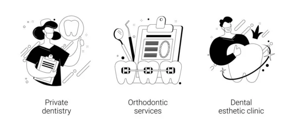 Teeth healthcare abstract concept vector illustrations. — Stock Vector