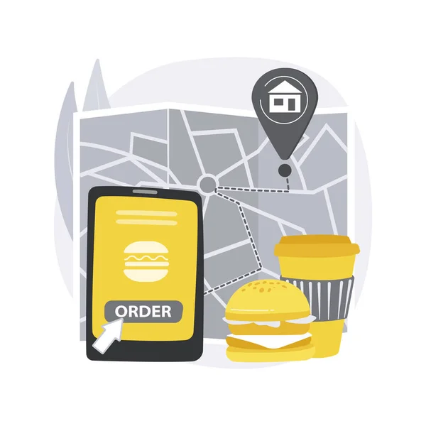 Food delivery abstract concept vector illustration. — Stock Vector