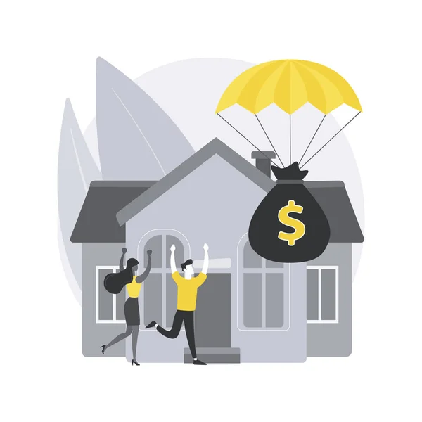 Programa de alívio de hipoteca conceito abstrato ilustração vetorial. — Vetor de Stock