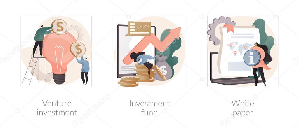 Startup financing abstract concept vector illustrations.