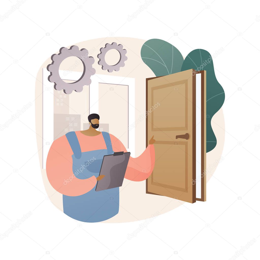 Windows and doors services abstract concept vector illustration.
