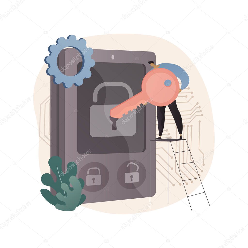 Access control system abstract concept vector illustration.