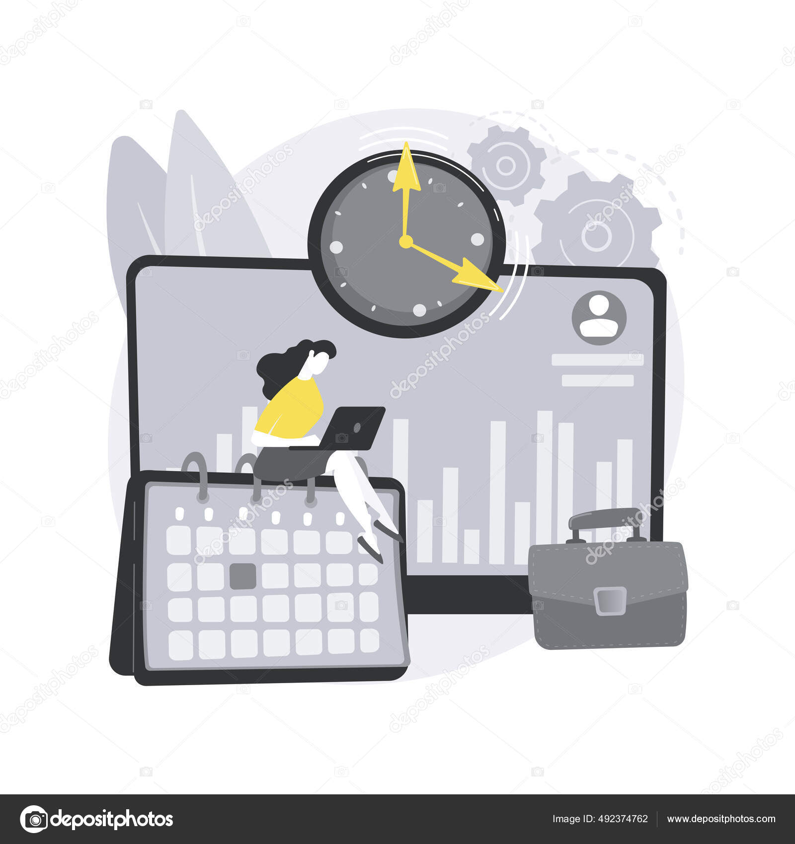 Time Attendance Tracking System Abstract Concept Vector, 44% OFF