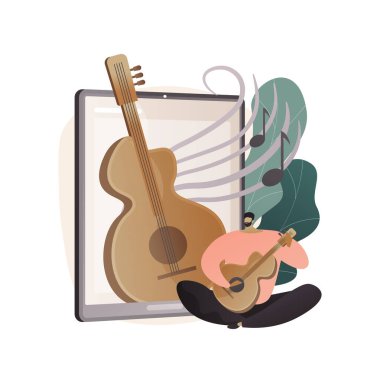 Çevrimiçi müzik dersleri soyut konsept vektör çizimi.