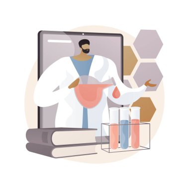 Çevrimiçi Bilim Kuramı soyut konsept vektör çizimi.