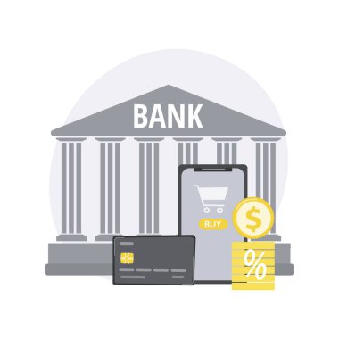 Bankacılık işlemleri soyut konsept vektör çizimi.