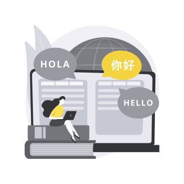 Dil çevirisi soyut konsept vektör çizimi.