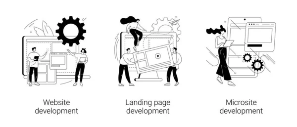 Programação da página Web conceito abstrato ilustrações vetoriais. — Vetor de Stock