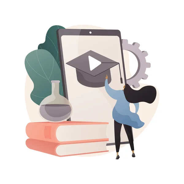 Illustrazione astratta del concetto di apprendimento mobile. — Vettoriale Stock