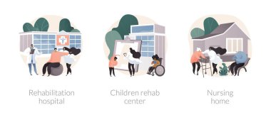 Tıbbi tesis soyut konsept vektör çizimleri.