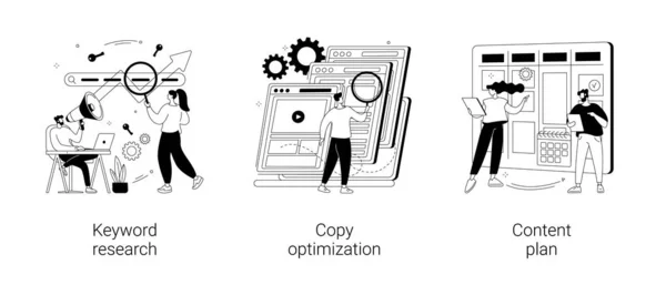 Professionella SEO-tjänster abstrakta koncept vektor illustrationer. — Stock vektor