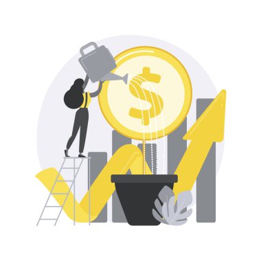 Pazarlama yatırımları soyut konsept vektör çizimi.