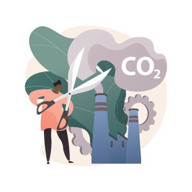CO2 emisyon vektör konsepti metaforu