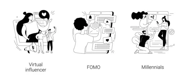 Comunicazione online concetto astratto illustrazioni vettoriali. — Vettoriale Stock
