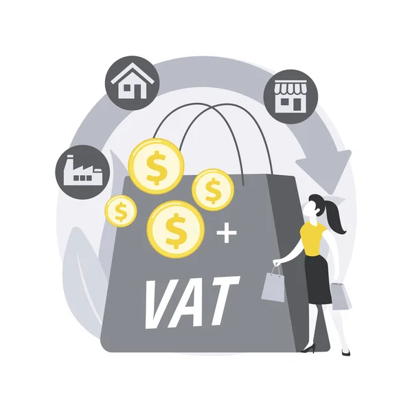 Sistema di imposta sul valore aggiunto concetto astratto illustrazione vettoriale. — Vettoriale Stock