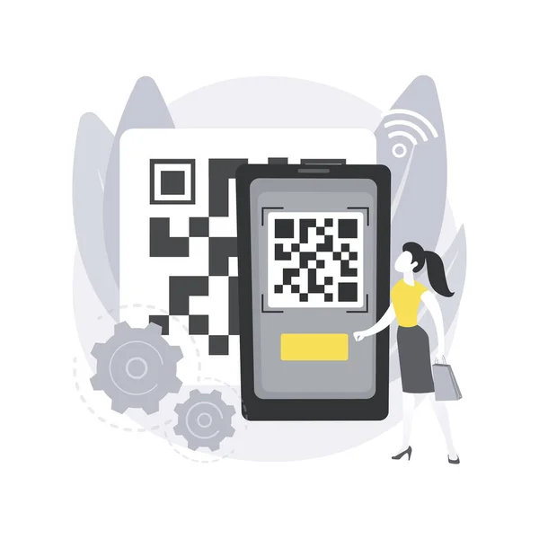 QR código abstrato conceito vetor ilustração. — Vetor de Stock