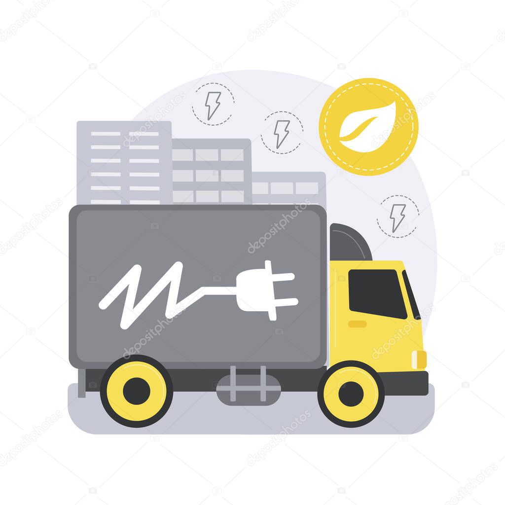 Electric trucks abstract concept vector illustration.