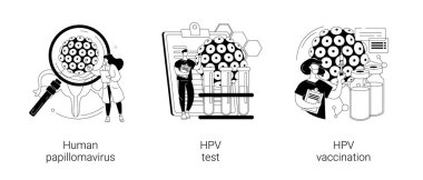 HPV enfeksiyonu soyut konsept vektör çizimleri.