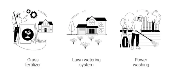 Gardening services abstract concept vector illustrations. — Stock Vector