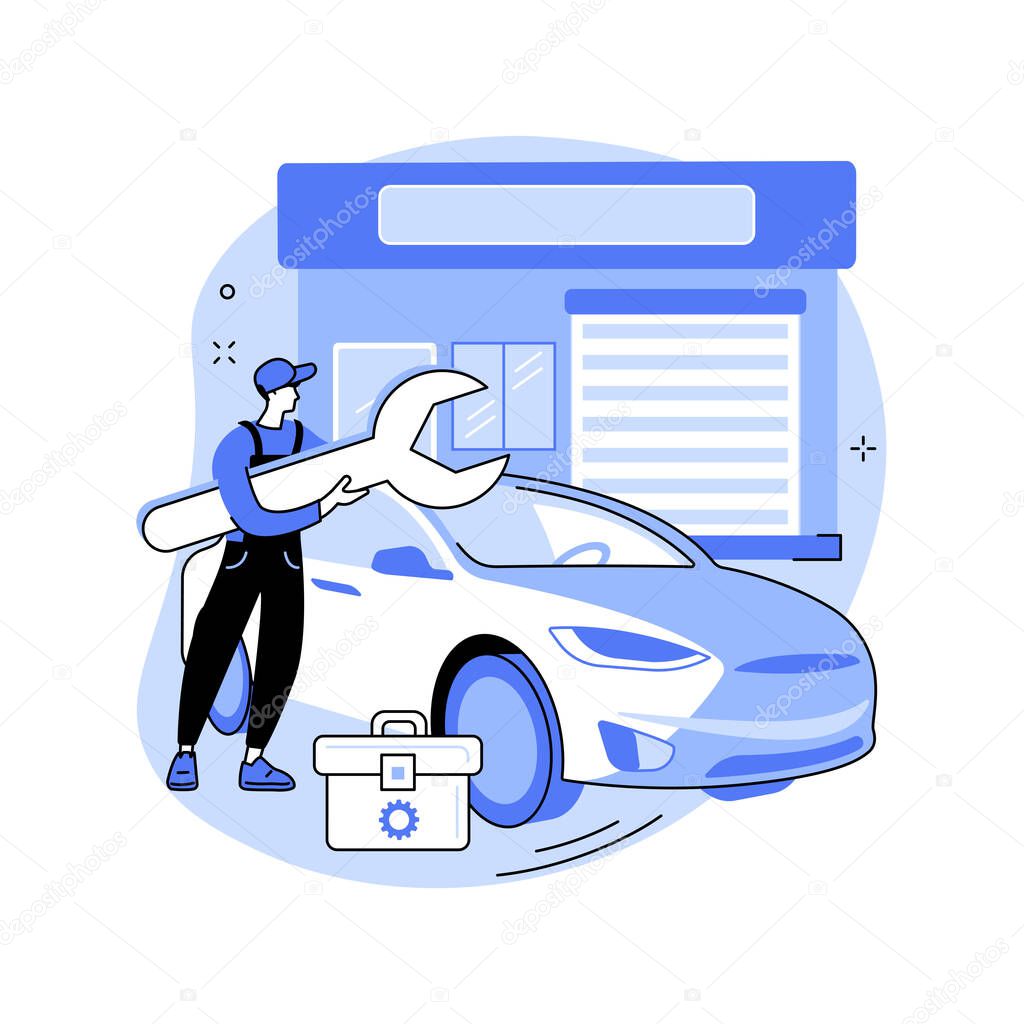 Car service abstract concept vector illustration.