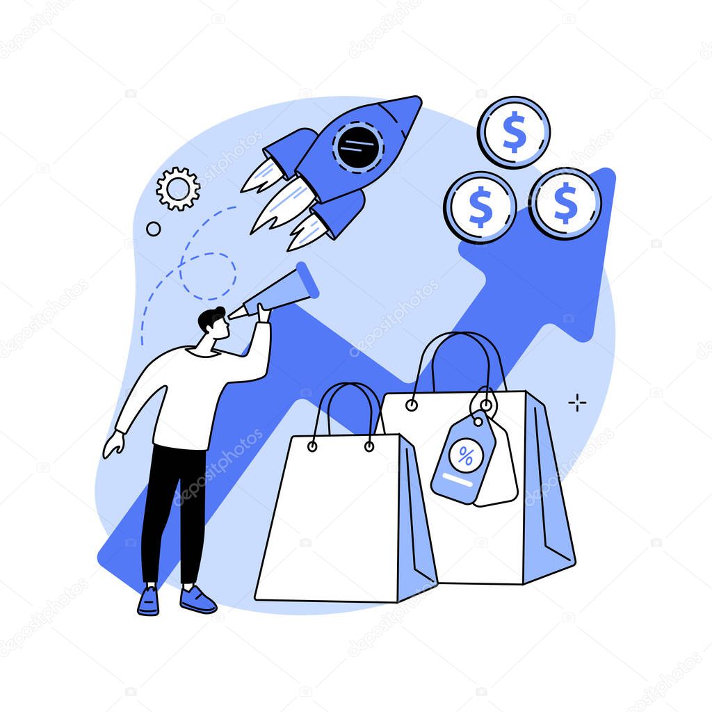 Upselling abstract concept vector illustration.