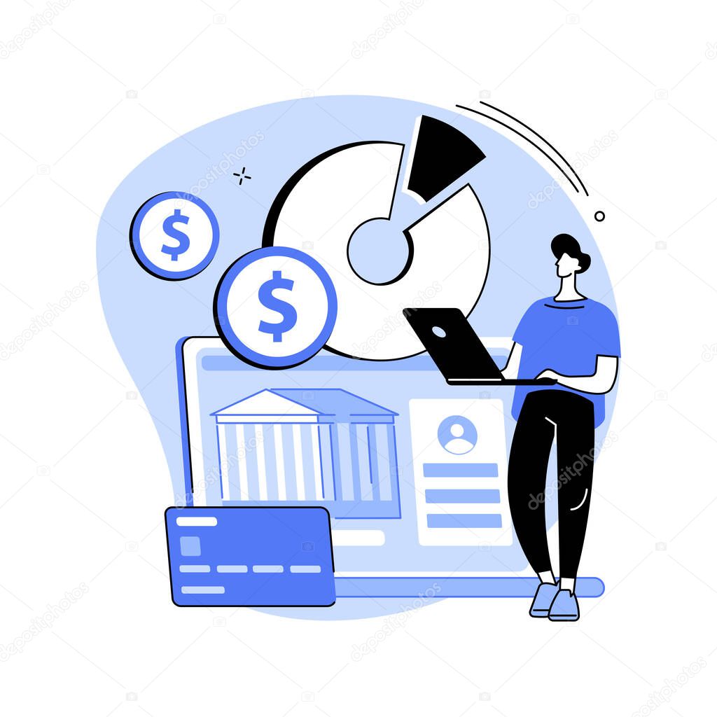 Pay a balance owed abstract concept vector illustration.