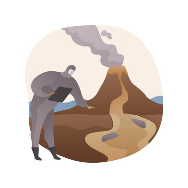 Volkanoloji soyut konsept vektör çizimi.