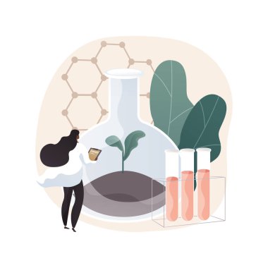 Toprak kimyası soyut konsept vektör çizimi.