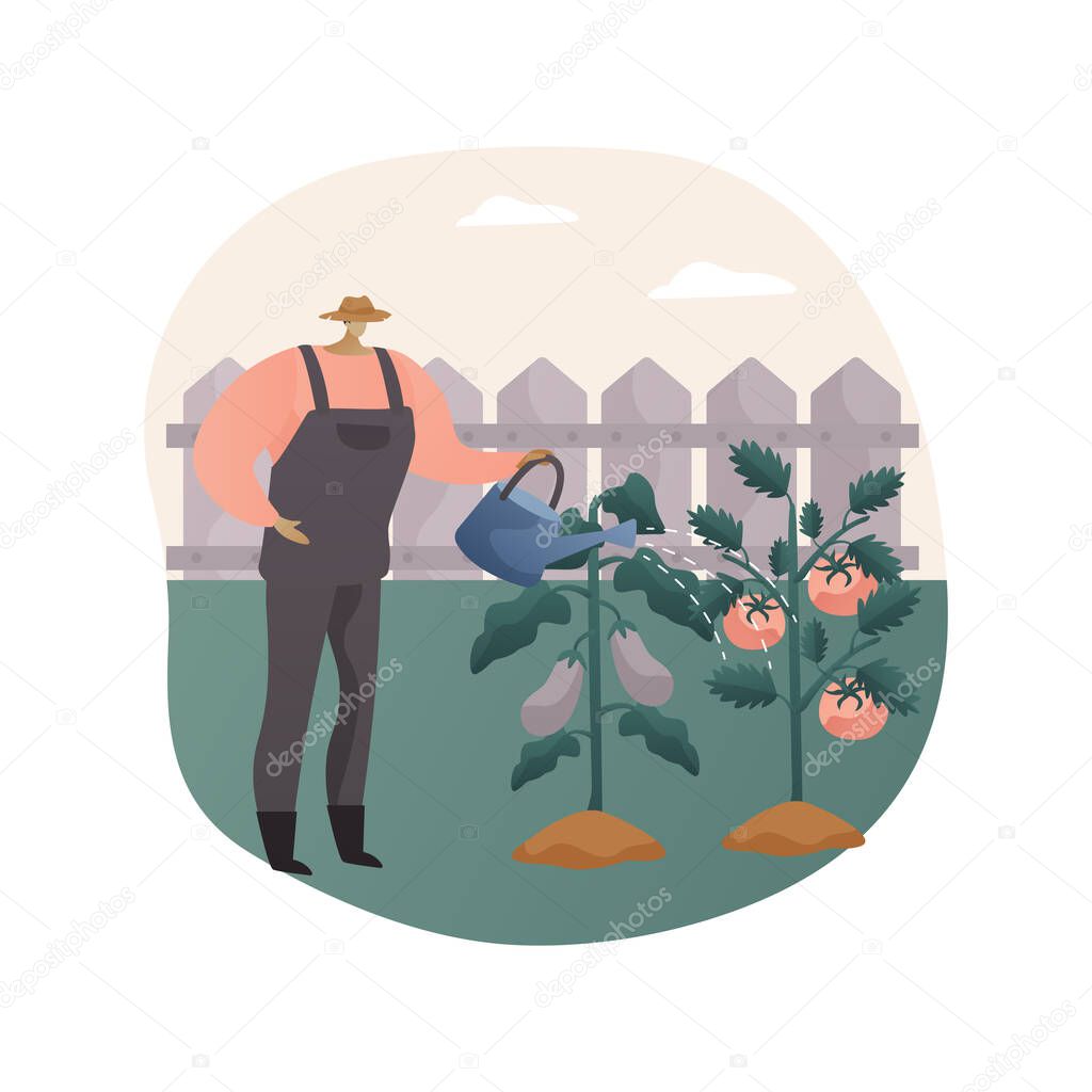 Growing vegetables abstract concept vector illustration.