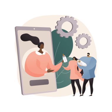 Çocuk bakımı çevrimiçi konsept vektör çizimi.