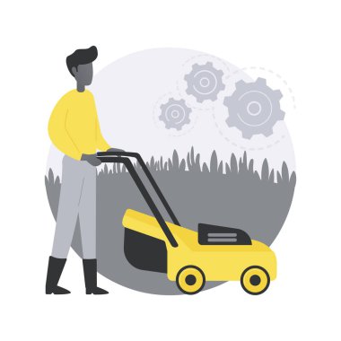 Çim biçme hizmeti soyut konsept vektör çizimi.