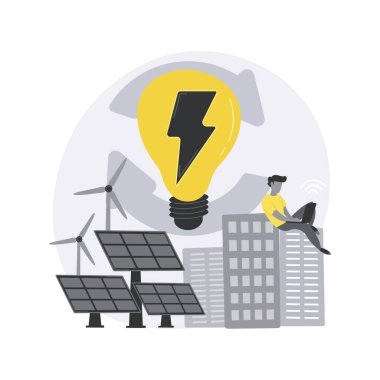Yenilenebilir enerji soyut konsept vektör çizimi.