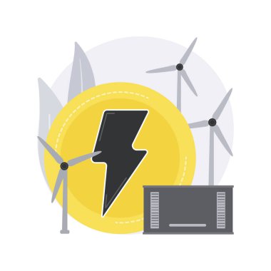 Rüzgar gücü soyut konsept vektör çizimi.