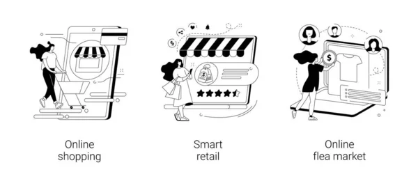 电子商务平台抽象概念矢量示例. — 图库矢量图片