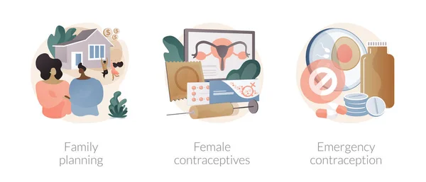 Women healthcare abstract concept vector illustrations. — Stock Vector