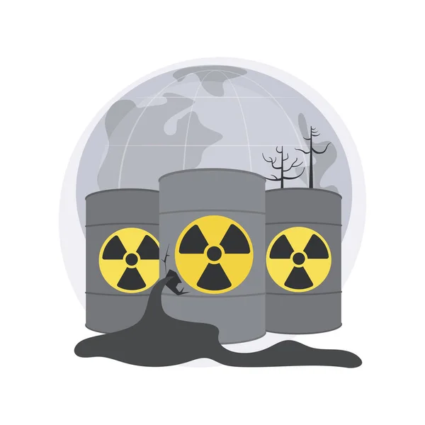 Radioactive pollution abstract concept vector illustration. — Stock Vector