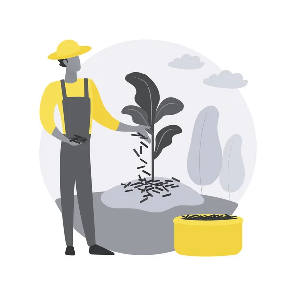 Mulching planten abstract concept vector illustratie. — Stockvector