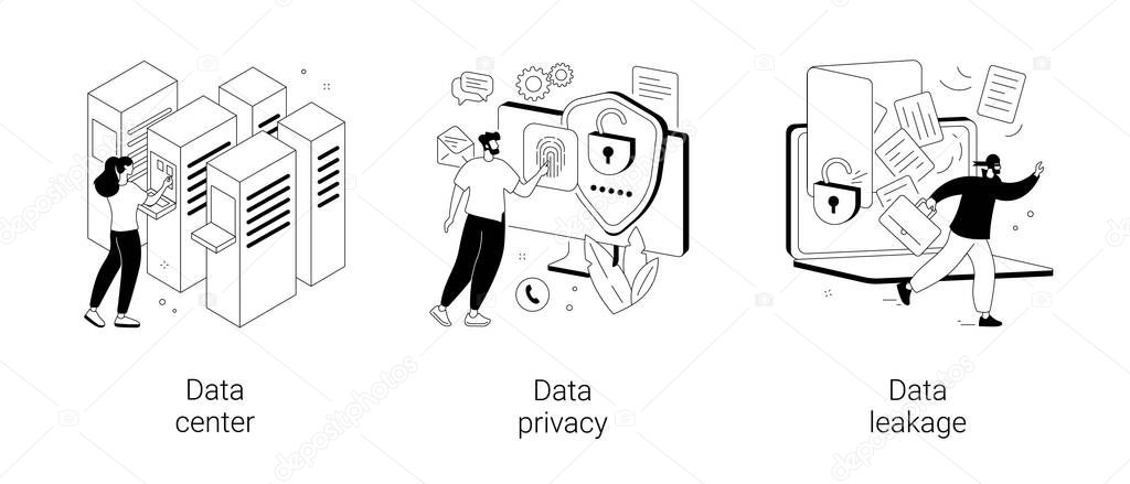 Internet privacy abstract concept vector illustrations.