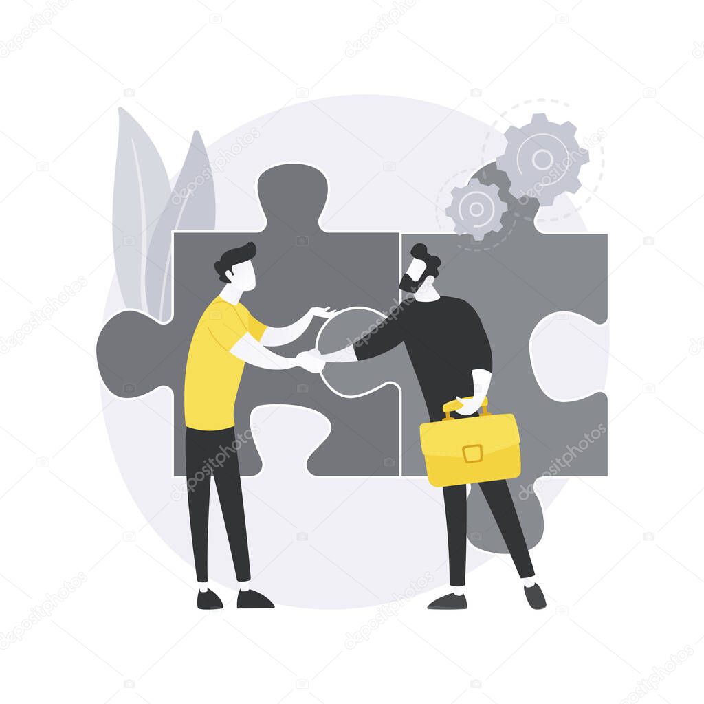 Cooperation abstract concept vector illustration.