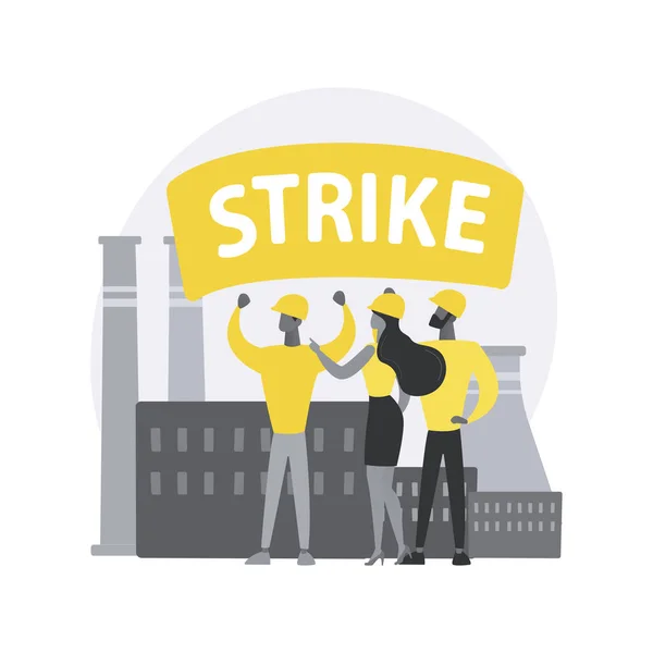 Strike action abstract concept vector illustration. — Vettoriale Stock